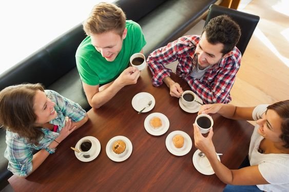 Friends are enjoying Coffee